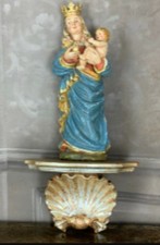 Mutter Gottes Jesuskind Heilige Madonna Maria Holzfigur Geschnitzt 40/56cm