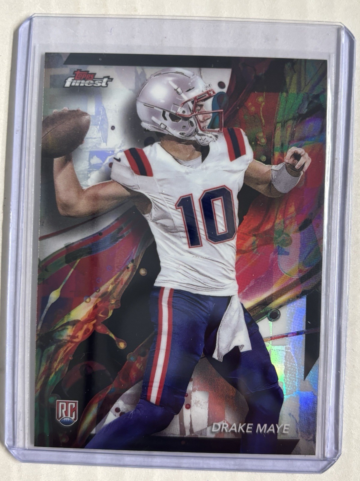 2024 Topps Finest Drake Maye Rookie Refractor 62 Patriots