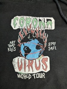 Bespoke Hoodie Corona Virus World Tour Art That Kills Large - Rare AF
