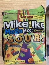 Mike and Ike SOUR Mega Mix Chewy Candy 28.8 oz Candies Resealable Bag 1.8 lbs