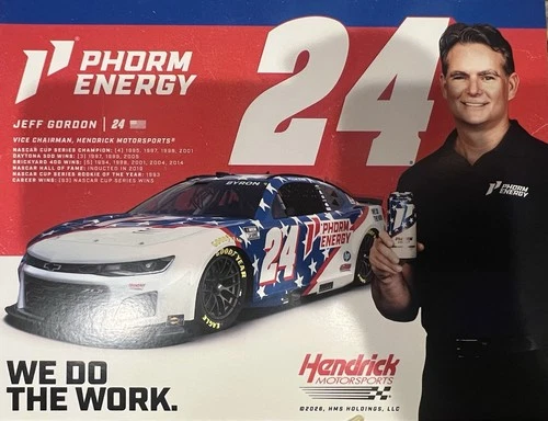 2026 JEFF GORDON "PHORM ENERGY DRINK BYRON" #24 NASCAR CUP SERIES B/B POSTCARD