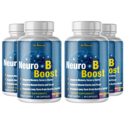 Neuro B Boost- Brain & Cognitve Support - 4 Bottles- 240 Capsules
