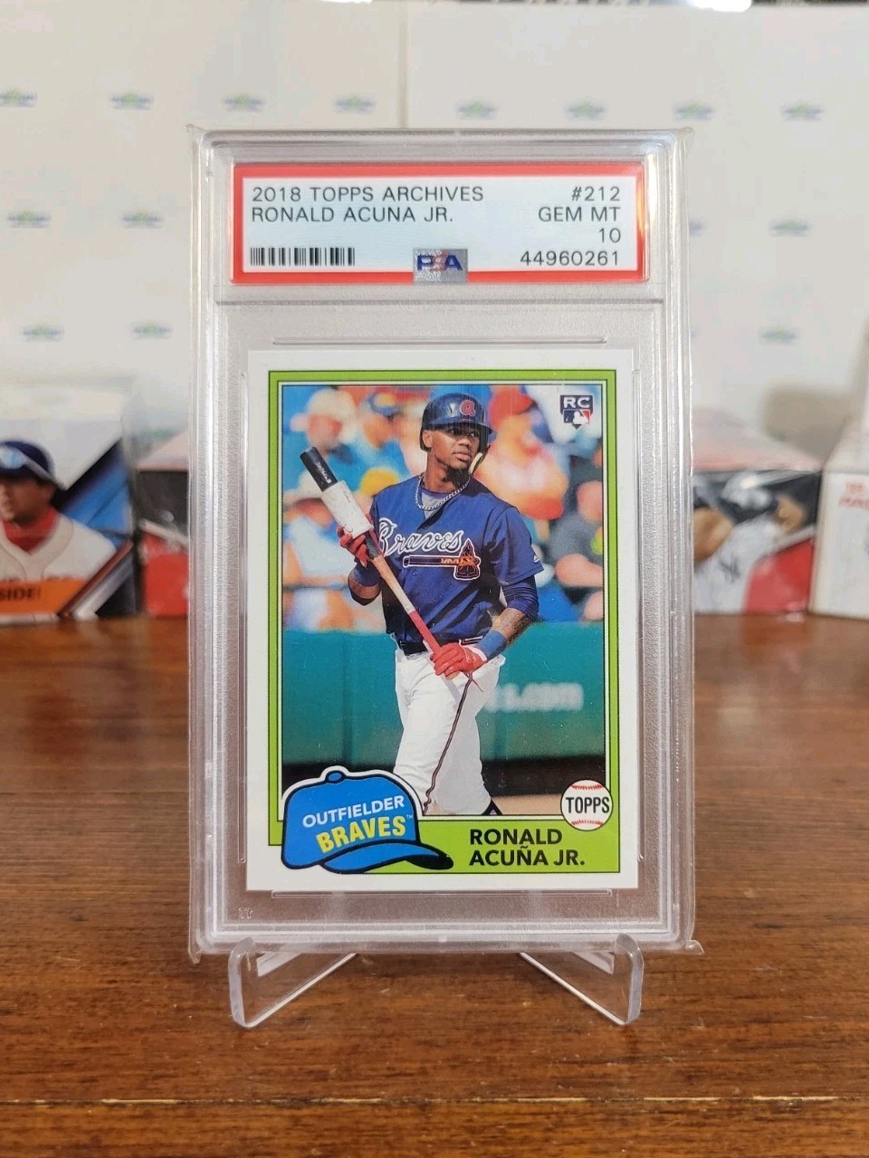 RONALD ACUNA JR. 2018 Topps Archives Rookie # 212 PSA 10 Atlanta Braves Jr Ron ! view 1