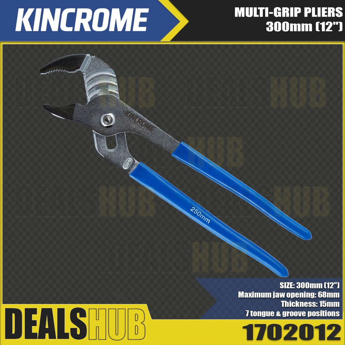 KINCROME Multi-Grip Pliers 300mm (12") Adjustable Self Locking Jaw 1702012