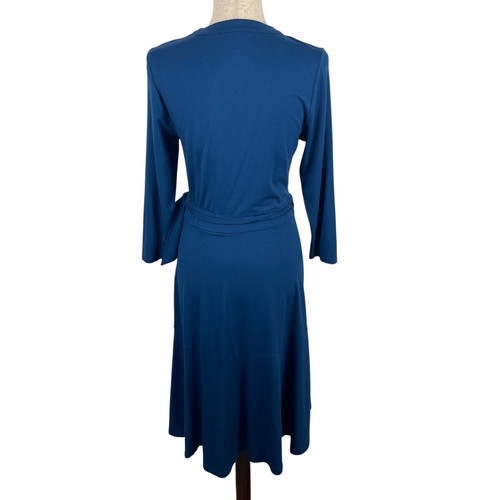 Abito Lilly Pulitzer Rozaline avvolgente in inchiostro blu navy elasticizzato viaggio donna medio - Foto 3 di 12