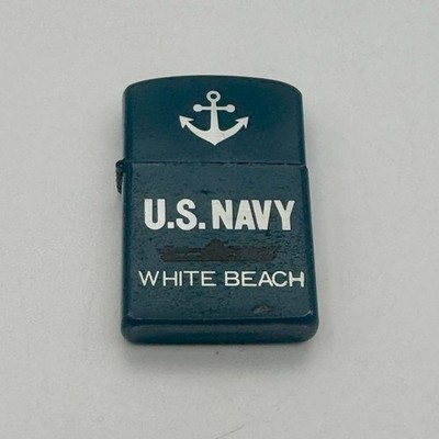 U.S. Navy White Beach Sturmfeuerzeug, ca. 1965 75, Benzinfeuerzeug, Metall