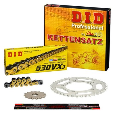 DID Kettensatz Kawasaki GPX 600 R (ZX600C), EXTRA verstärkt gold Nietschloss