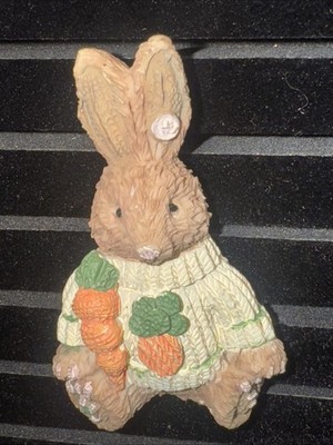 Easter Bunny Brooch Vintage Spring Mom & Baby Rabbit Resin Jewelry Pin