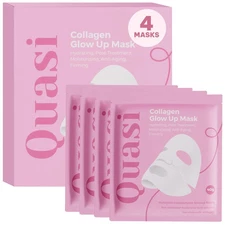 Quasi Bio-Collagen Face Mask Overnight – Hydrating Korean Sheet Mask 4 Masks