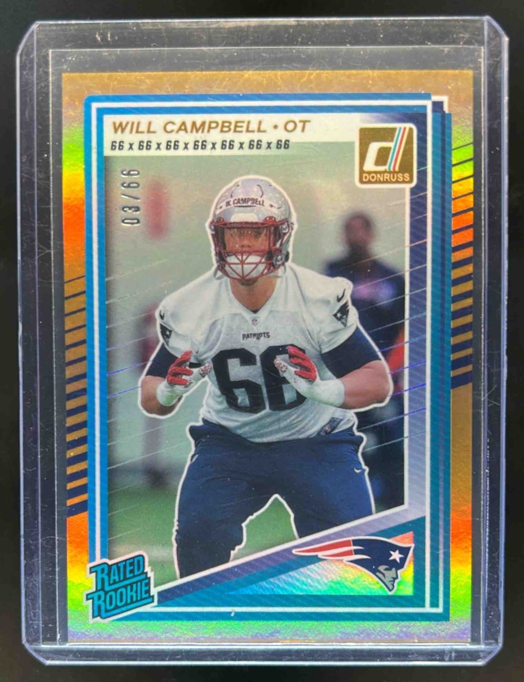 2025 Donruss Will Campbell Rated Rookie Jersey Number RC #3/66 Tigers