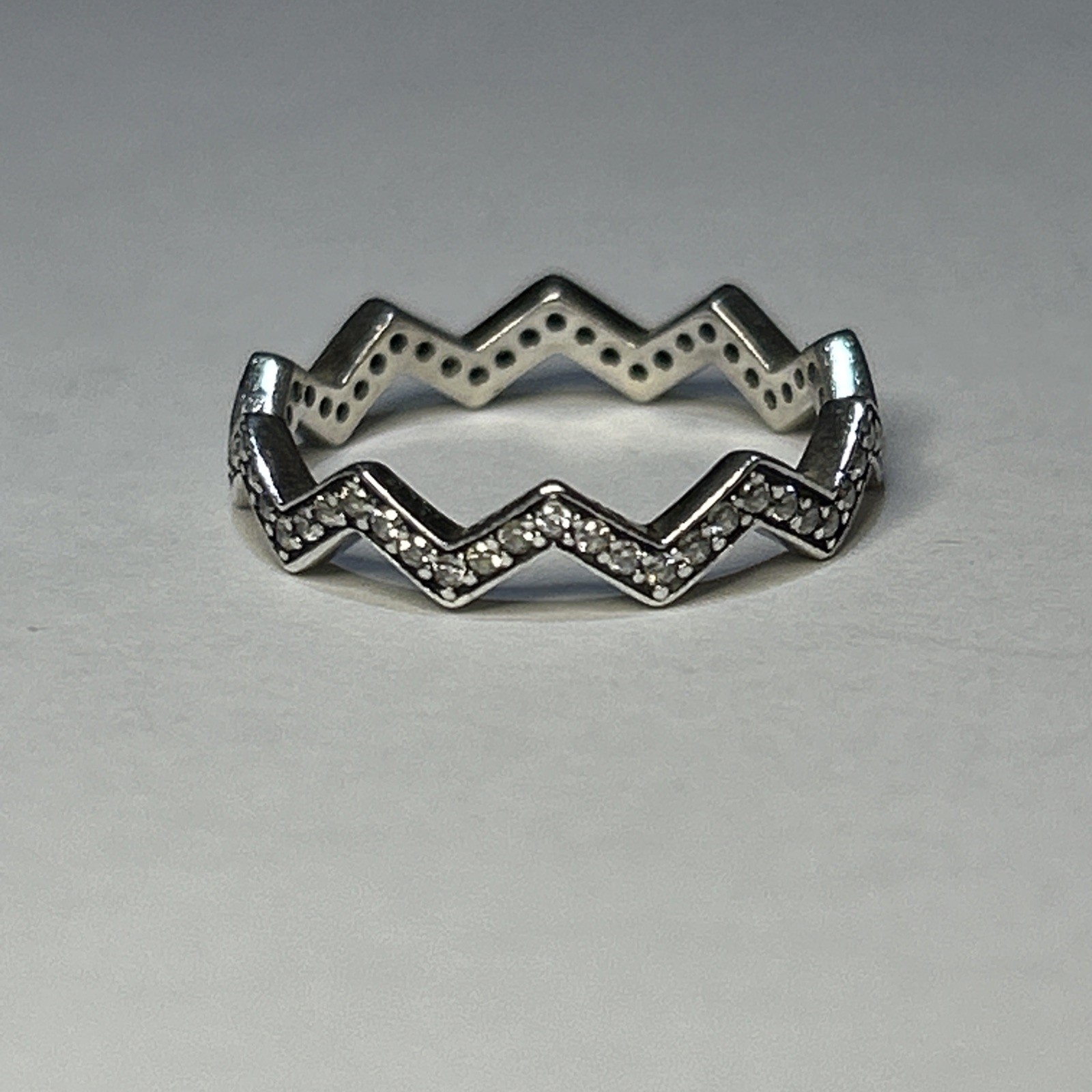 Authentic Pandora 🌟 Stackable Sparkling Zigzag R… - image 3