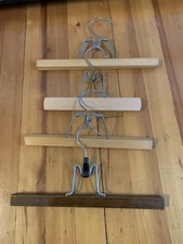 4 Vintage Wood Pant/Skirt Hangers