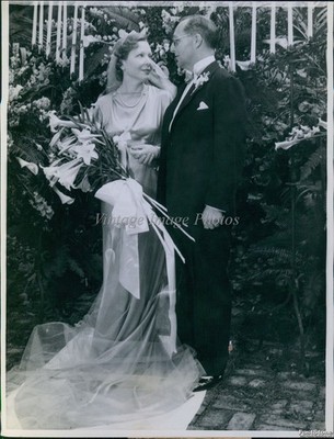 1935 Beverly Hills Jocelyn Lee James Seymour Wedding Historic Vintage Photo 6x8