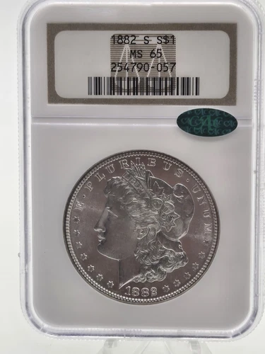 1882 S Morgan Silver Dollar $1 NGC MS65 CAC