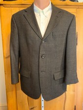 Oscar de la Renta Lambswool Mens 40S Brown Tweed Sport Coat