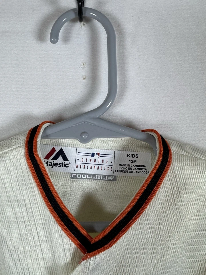 Majestic San Francisco Giants Niños Bebé Niño Crema Jersey Talla 12M Foto 3 de 4
