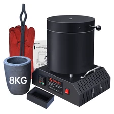 TOAUTO 8KG Electric Aluminum Melting Furnace 1800W Smelter Temperature Control