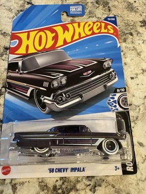 Hot Wheels Rod Squad '58 Chevy Impala 1:64 Black White Diecast Car