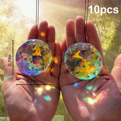 10 PCS 20/40MM Chandelier Clear Glass Prism Crystal Ball Pendant Sun-catcher