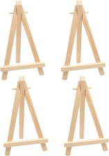 Juxiamal 4Pcs Mini Wood Display Easels, Small Table Top Easels, Artist Triangle