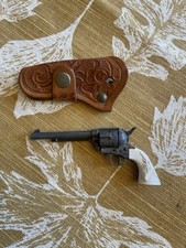 Vintage Miniature Toy Colt Revolver, White Bull Head Grip Handle JDPD7