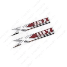 2pic  2019 - 2026 GMC Sierra X 31 OFF ROAD Bed Emblem 84682662 Chrome Red