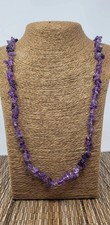 Collar Amatista Natural Cristal Curativo Piedra Largo Unisex Cuarzo Colgante 28"