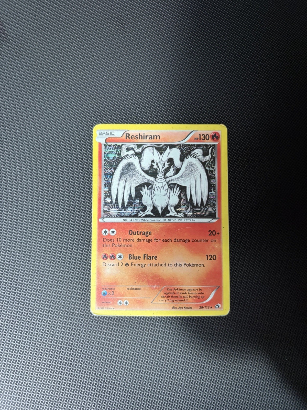 Pokemon Black And White Legendary Treasures Reshiram Holo 28/113