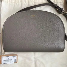 A.P.C. Woman Half Moon Shoulder Bag Gray Limited Edition Style Refined Minimalis