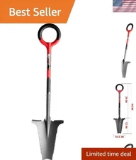 Red Carbon Steel Shovel - Ergonomic Grip
