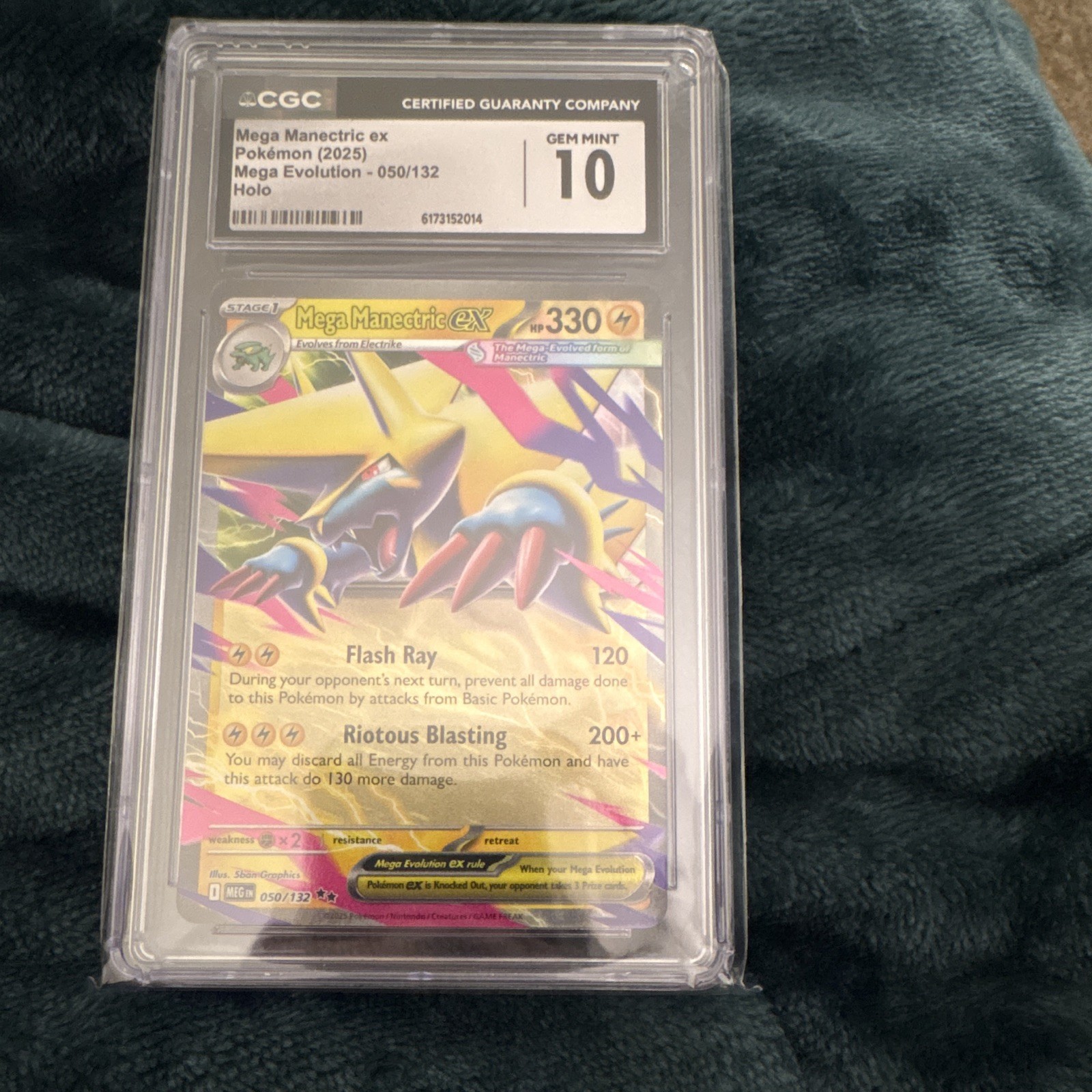 Mega Manectric EX CGC 10 050/132 ME01 Mega Evolution Holo Ultra Rare 2025