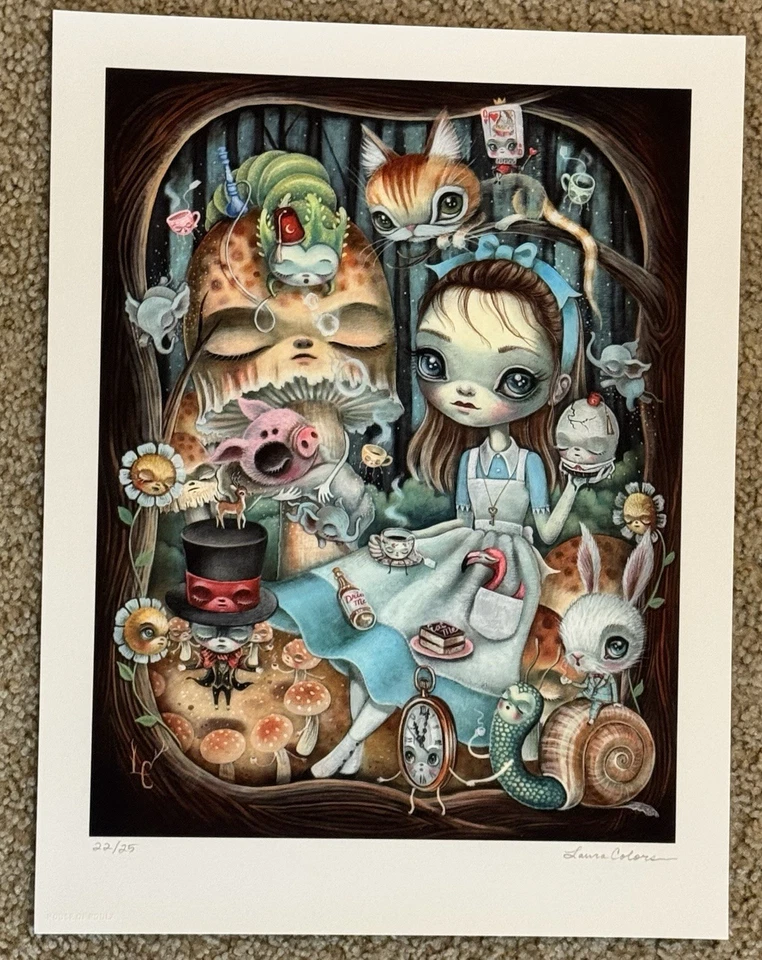 Laura Colors Print The Magic Of Alice In Wonderland Art Poster Limited Ed S/# 25 - Image 2 of 4
