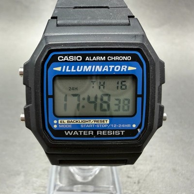 Casio F-105 Watch Men 36mm Digital Black Tone Alarm Chrono 3298 New Battery
