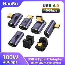 90 Right Angle USB C to USB C Adapter Type C Fast Charging Converter 40Gbps 100W