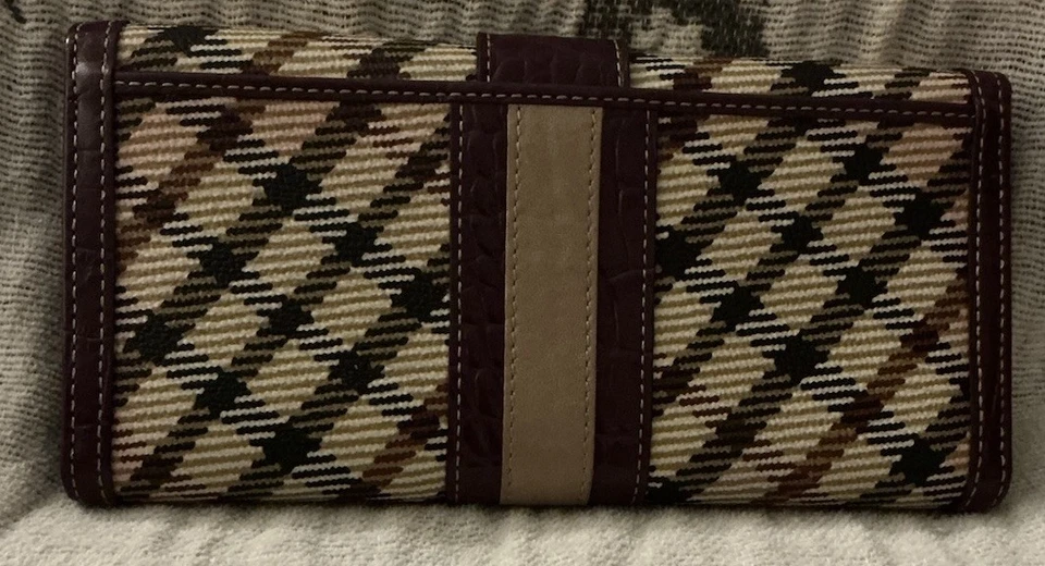 Cartera a Presión Rara Difícil de Encontrar DAKS Londres Cuero Hebilla a Cuadros Foto 2 de 3