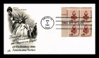 Dr Jim Stamps Fdc 12C Freedom Of Conscience Plate Block Artcraft Cachet