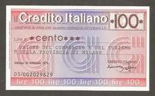 Italy - Credito Italiano 100 Lire 25.2.1976; UNC; CRIT.001; First date