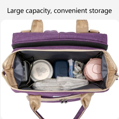 Foldable Large Mummy Bag Baby Bed Backpack Maternity Nappy Diaper Milk AU STOCK - Picture 2 of 18