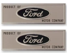 New! Pair  Black Oval Sill Plate Emblems Decals  1964-1973 Ford Mustang Set of 2
