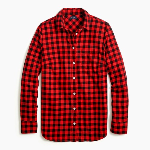 J Crew Long-Sleeve Flannel Plaid Shirt 