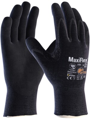 12er PACK(Paar) ATG  2488_9 MaxiFlex  Cut  Kevlar  Schnittschutz-Strickhandschuh