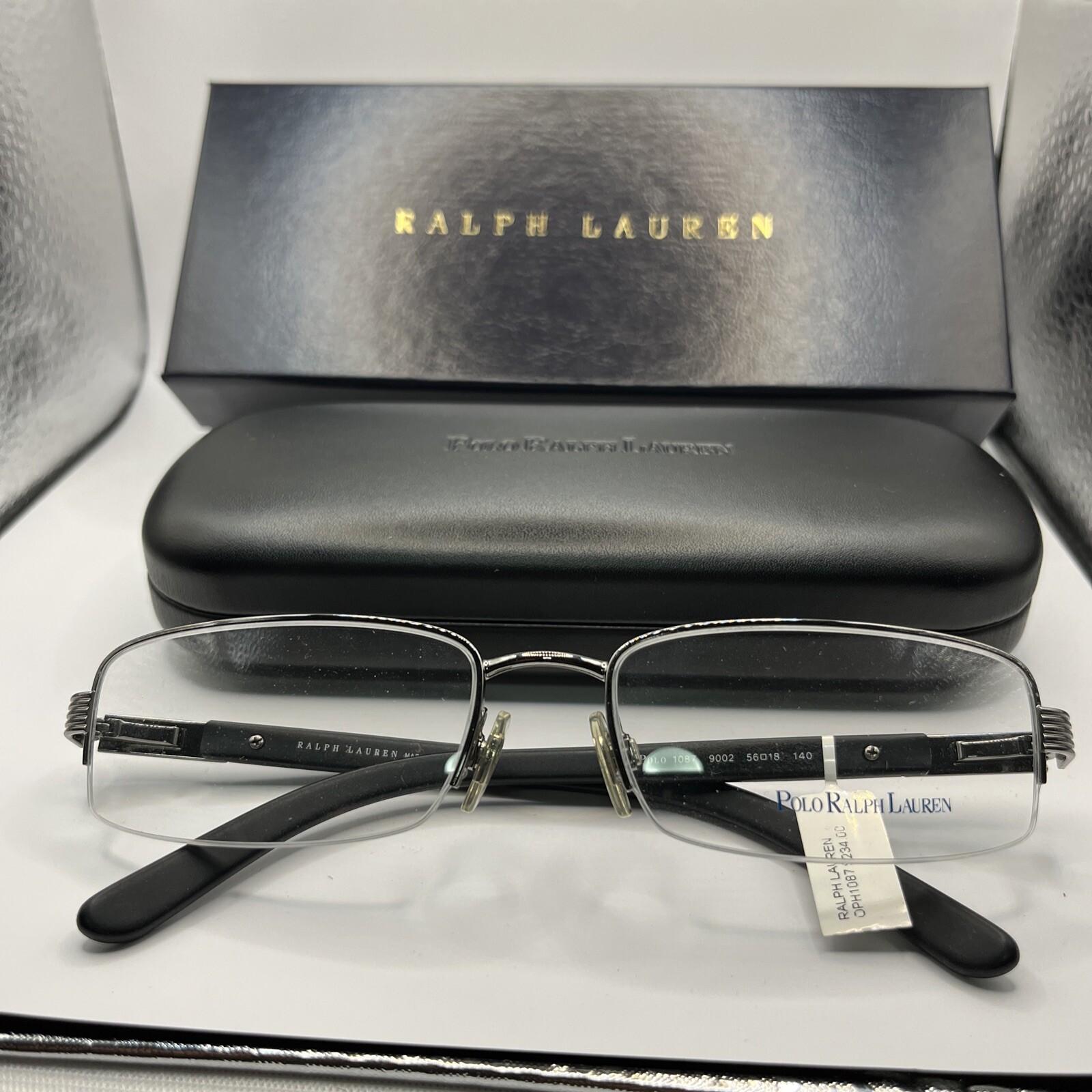 Polo Ralph Lauren Eyeglasses Frames 1043 9002 Black Silver Rectangular