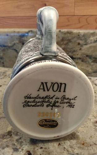 VINTAGE 1984 AVON AGE OF THE IRON HORSE LIDDED CERAMIC STEIN - Picture 8 of 8
