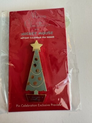 Advent Calendar Merry Christmas Tree Gold Star Disney Pin (B)