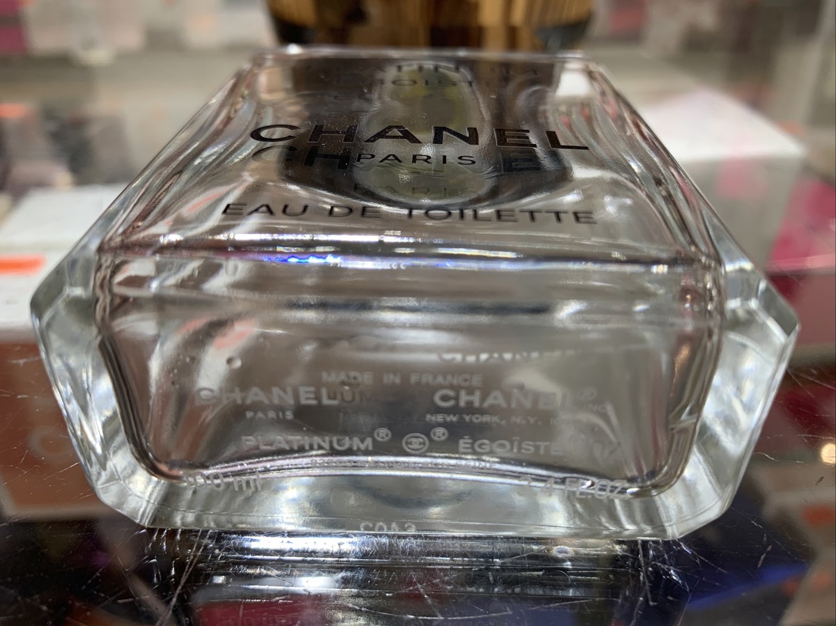 CHANEL PLATINUM EGOISTE 100ml 使用済 箱無し EMPTY BOTTLE*** CHANEL Platinum Egoiste 100 ml NO SPRAY TOP For