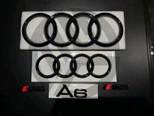 Audi A6 2012-2015 Gloss Black Badges GRILLE/BOOT/FENDER SET 2 X S-Line
