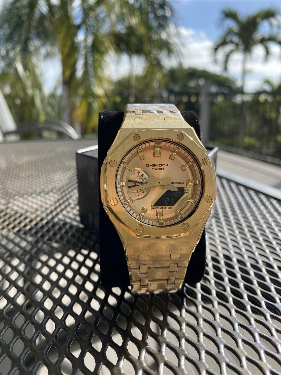 New Casio G-Shock Gold Color GA2100 All Yellow Gold custom