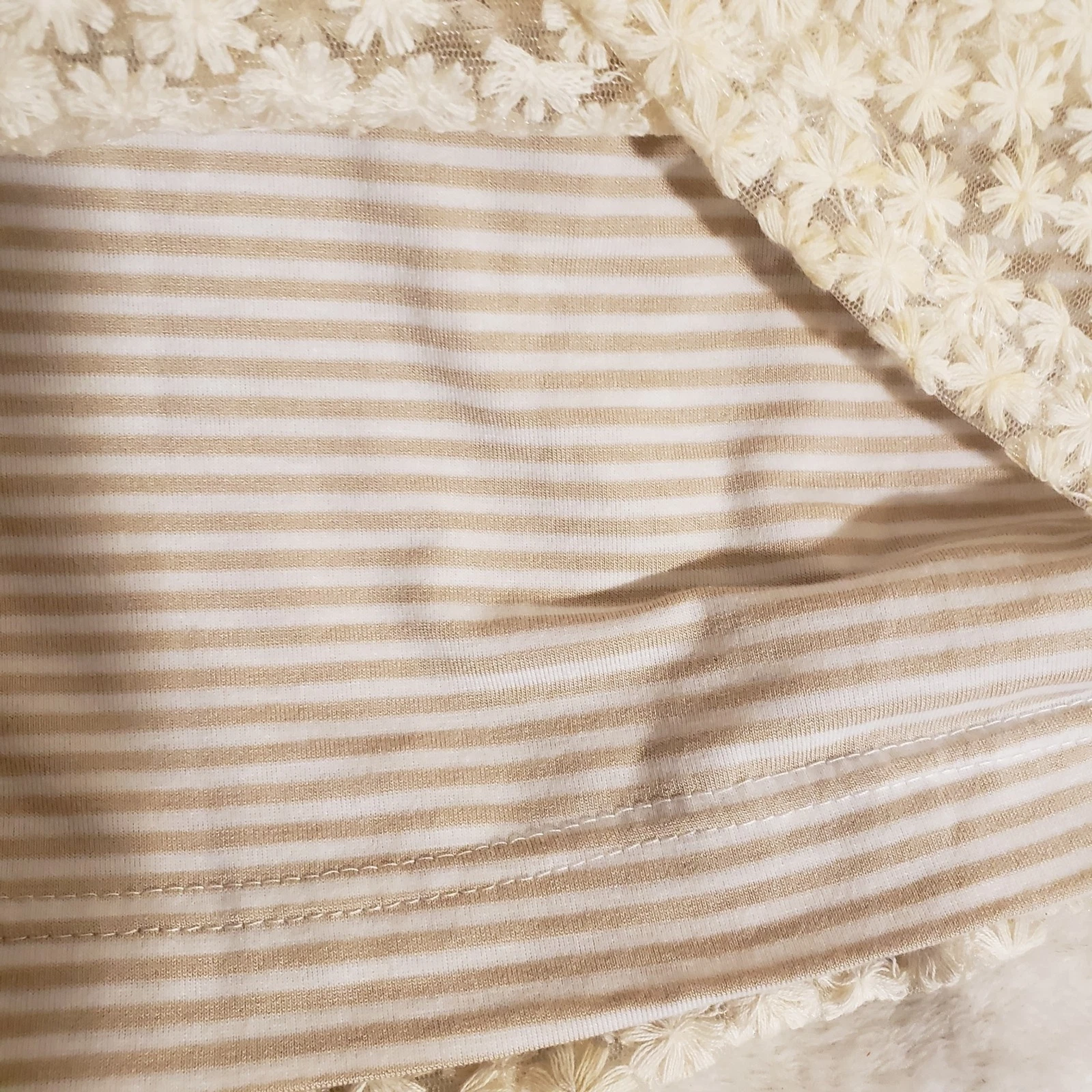 OFF WHITE Abito Gibson Latimer 14 ricamato pizzo fiori bianco sporco foderato