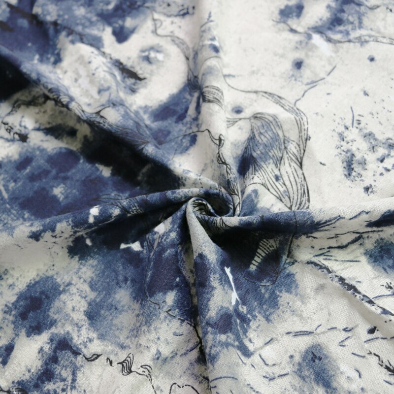 1 Yard Ethnic dress material natural linen textile painting curtain fabric
