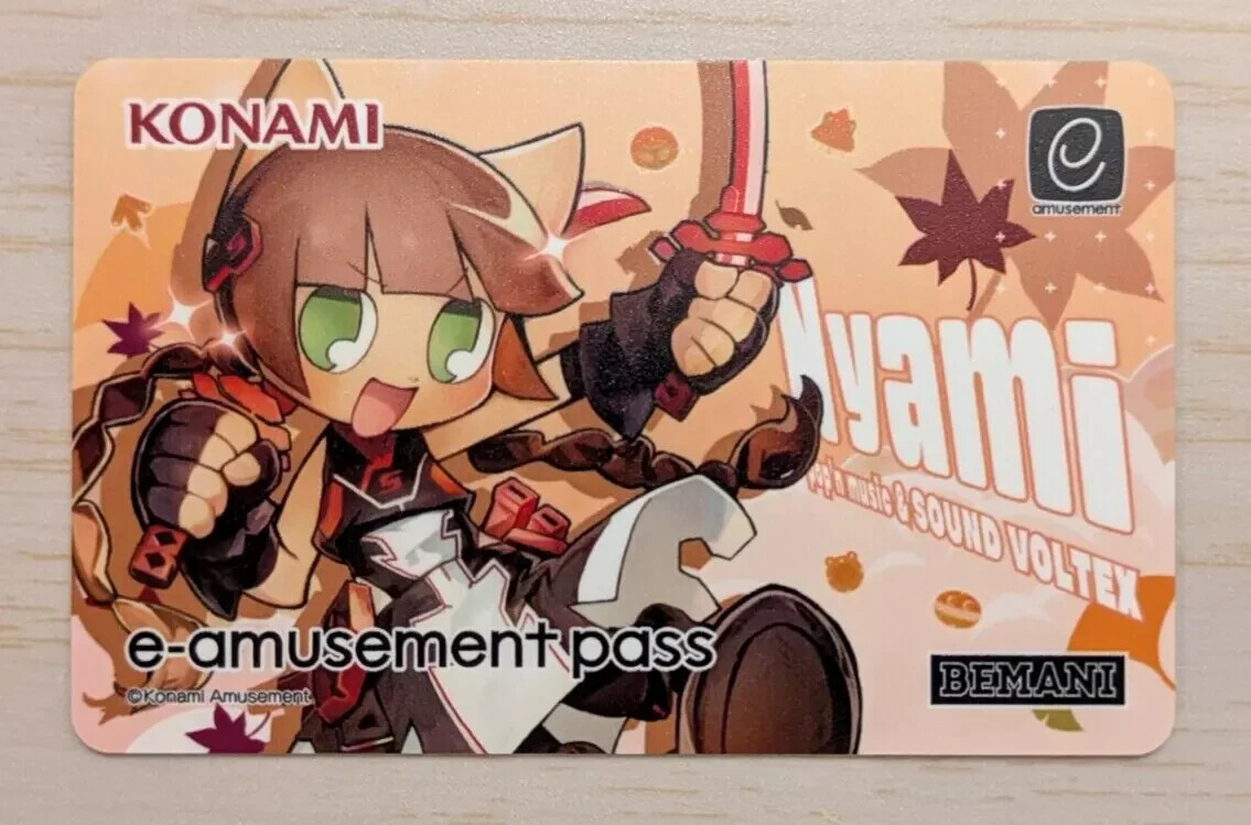 NEW Konami e-AMUSEMENT PASS Card pop'n music Nyami Amusement IC | eBay